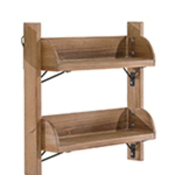 New Rustic  2 Tier Wooden Floating Shelve - Picture 2 of 10